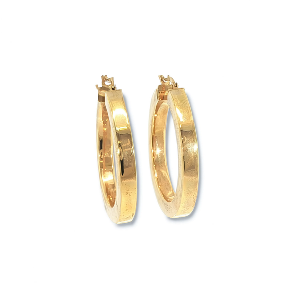 Marcello Pane Gold Plated Square Flat Hoops