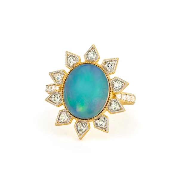 Jude Frances Moroccan Opal Sunburst Ring