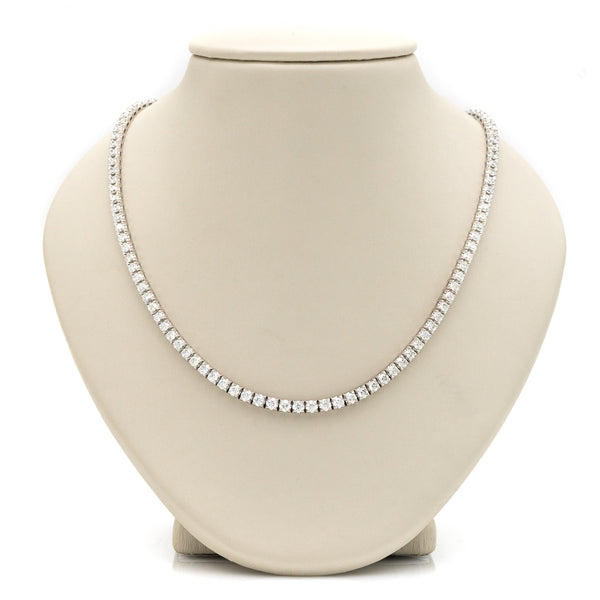 14K White Gold 10.45Ctw Diamond Tennis Necklace
