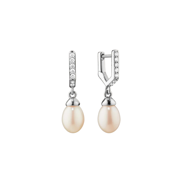 Monica Rich Kosann Infinity Huggie Pearl Drop Earrings