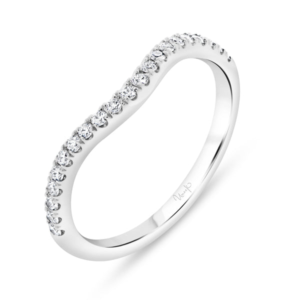 Uneek 14k White Gold 0.20ctw Diamond Curved Band