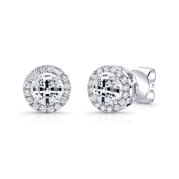 Visions of the Cross 14k Diamond Halo Stud Earrings