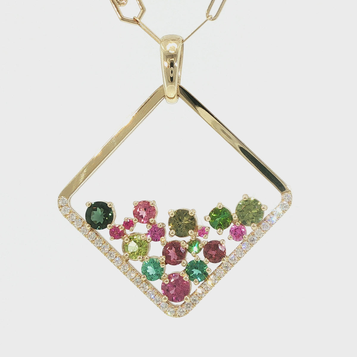 House of Kimball's | 14k Tourmaline and Diamond Color Splash Pendant