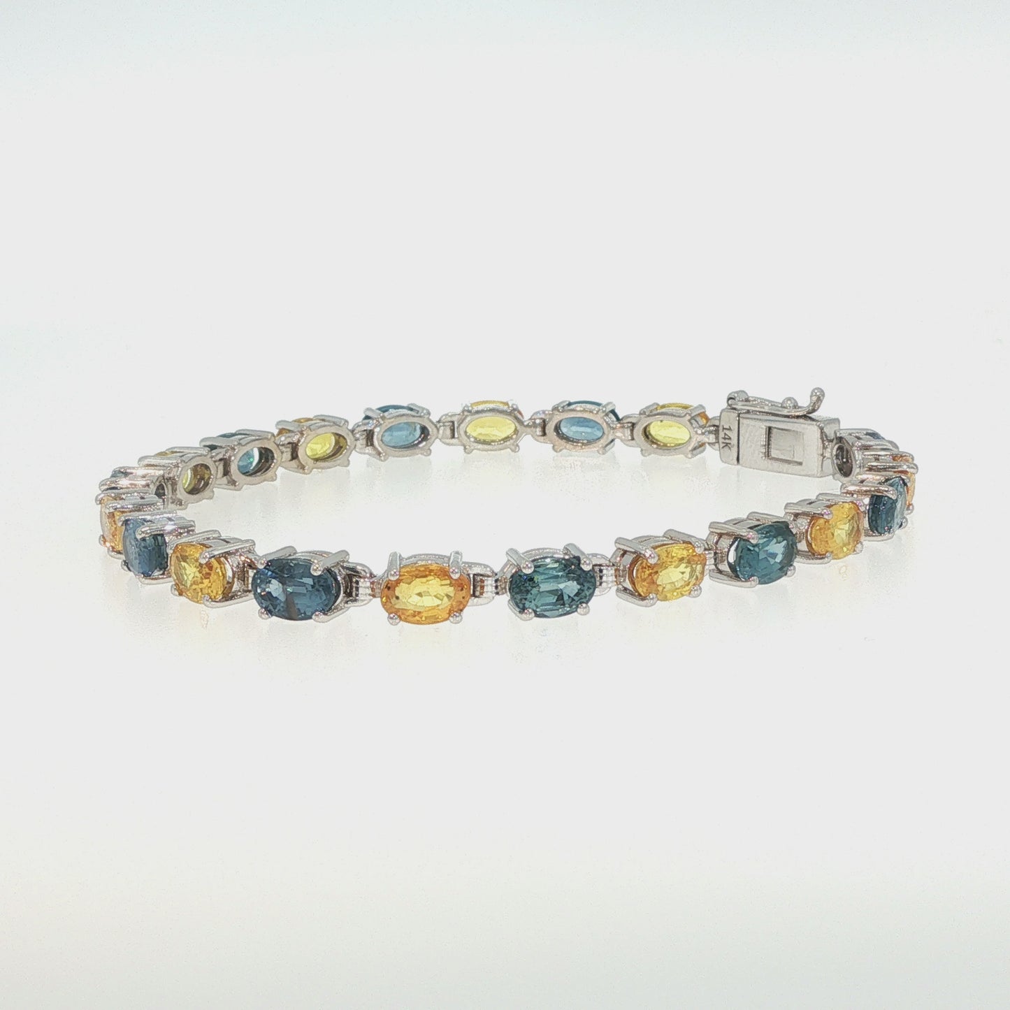 House of Kimball's 14k 14ctw Yellow and Blue Sapphire Bracelet